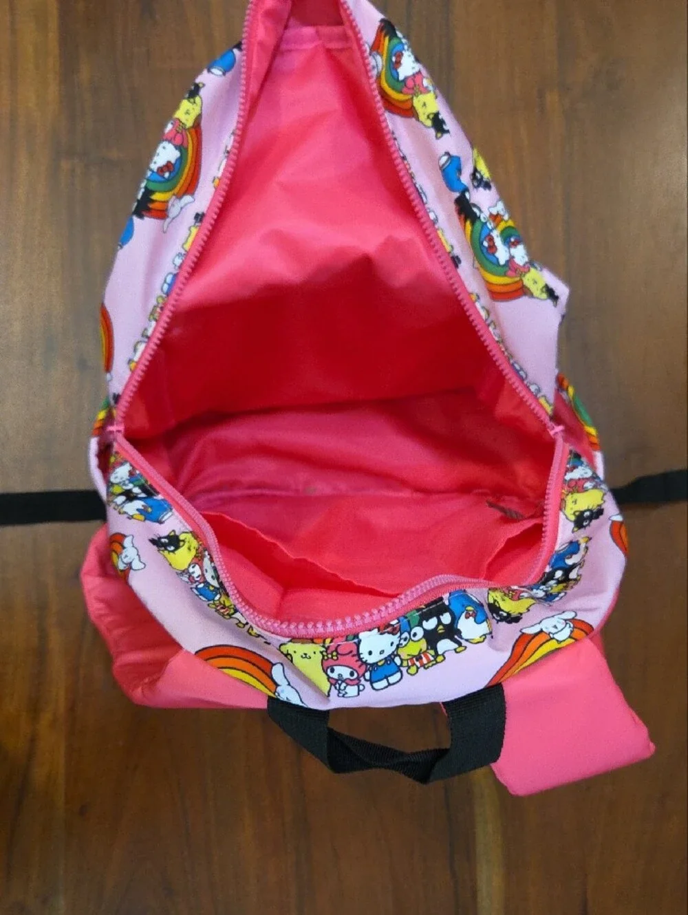 Hello Kitty Pink Rainbow Print Backpack Excellent Condition